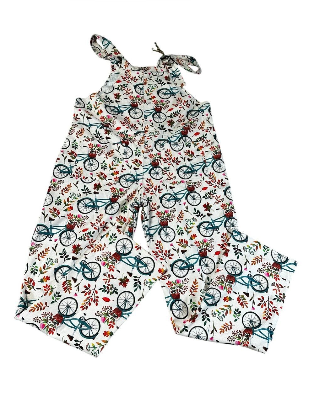 LA Soul Bicycle Floral Print Wide Leg Jumpsuit Romper S/M NWT Cottagecore Garden